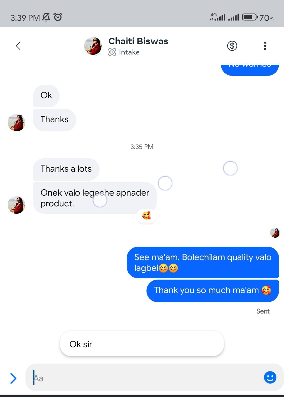 Chaiti Biswas review screenshot