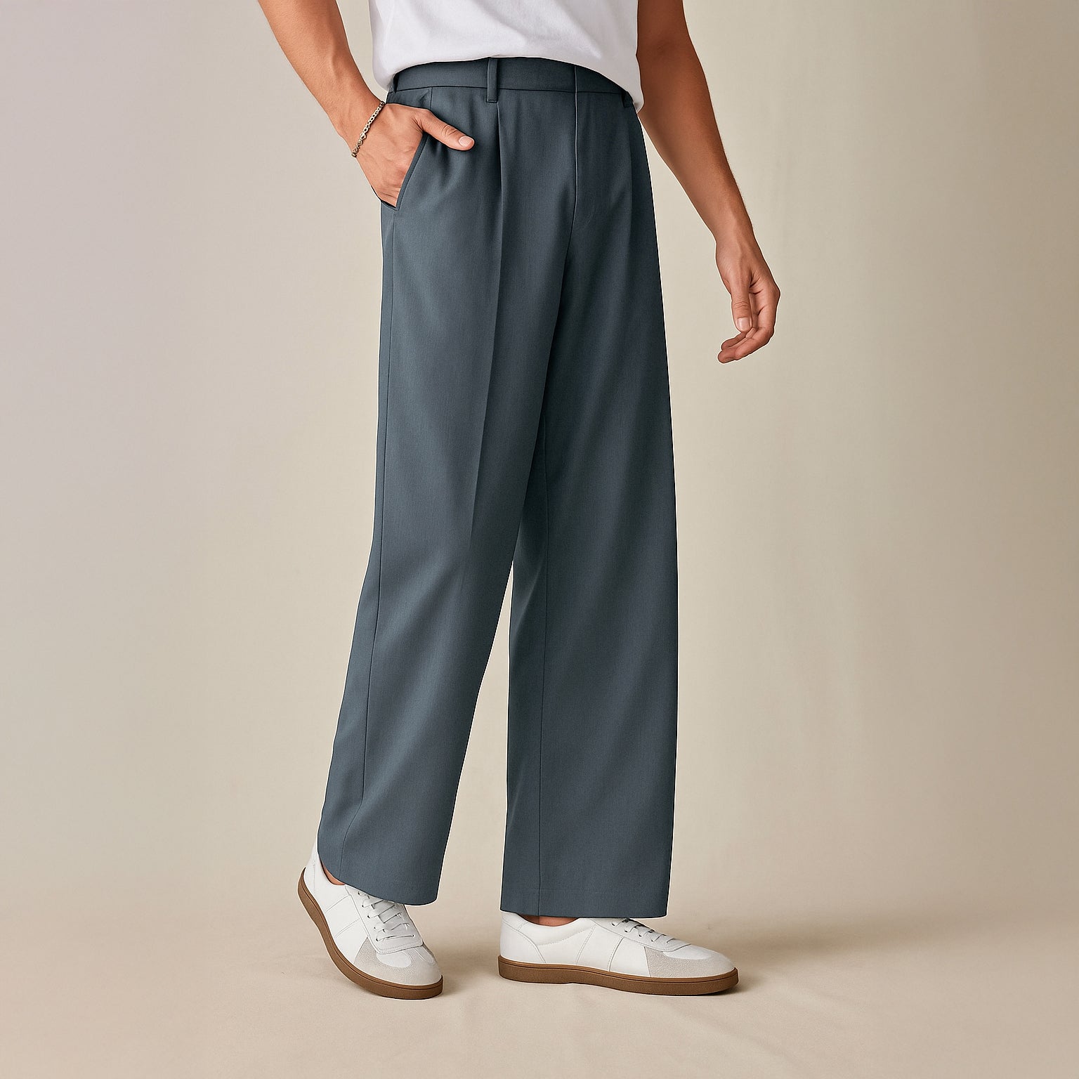 Baggy Formal pant (Steel Blue)