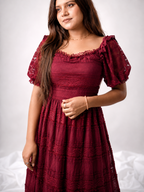 Romantic Lace Gown (Deep Wine)