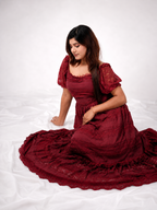 Romantic Lace Gown (Deep Wine)