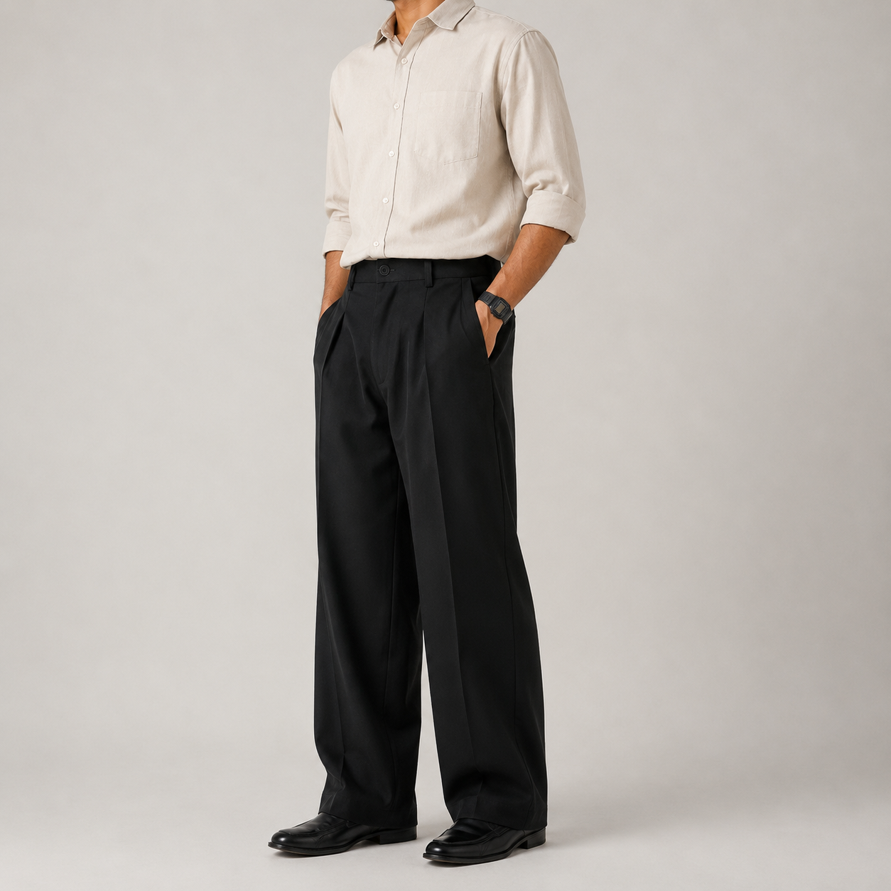 Premium Baggy Formal Pant (Z Black)