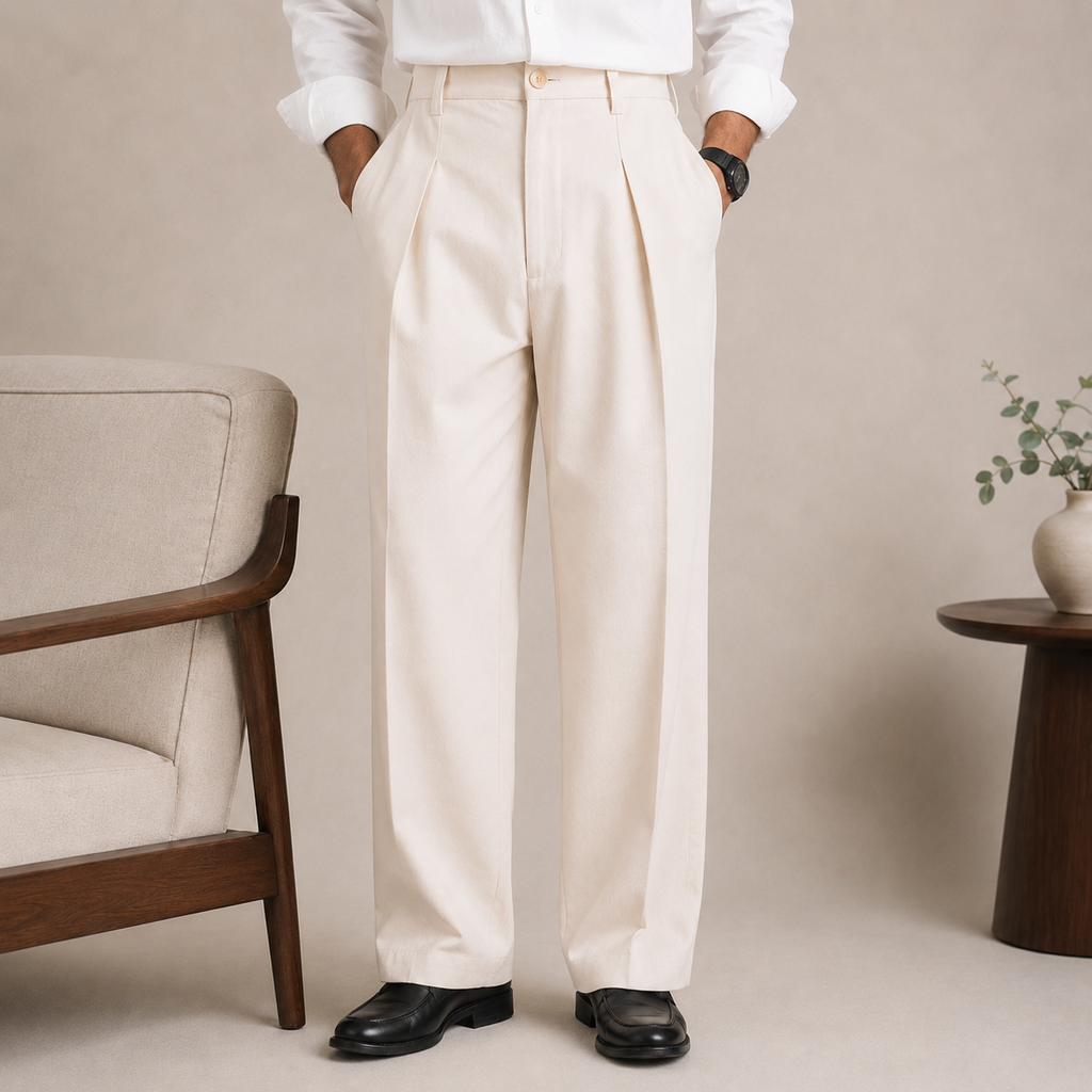 Premium Baggy Formal Pant (Warm Moonlight)