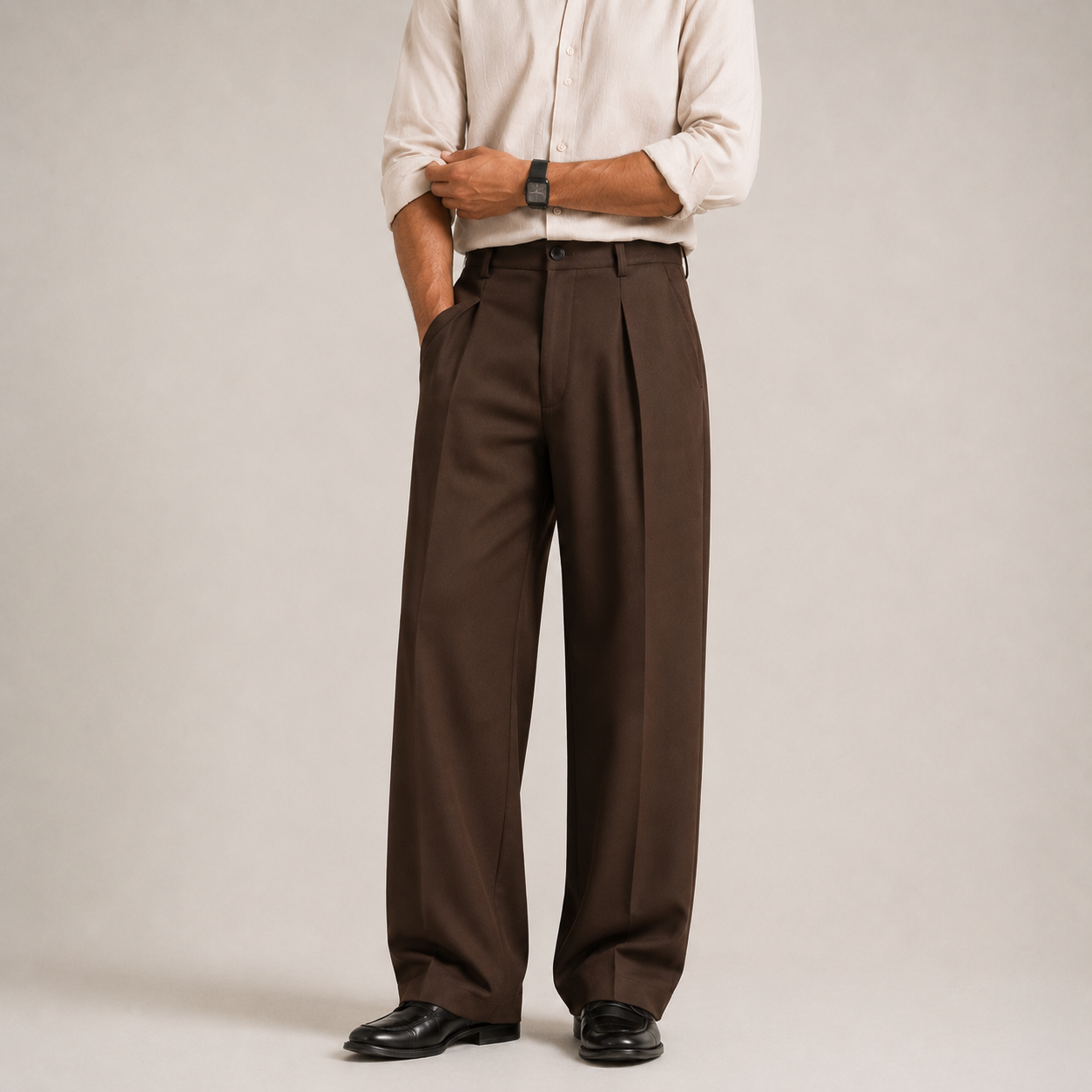 Premium Baggy Formal Pant (Rich Coffee)
