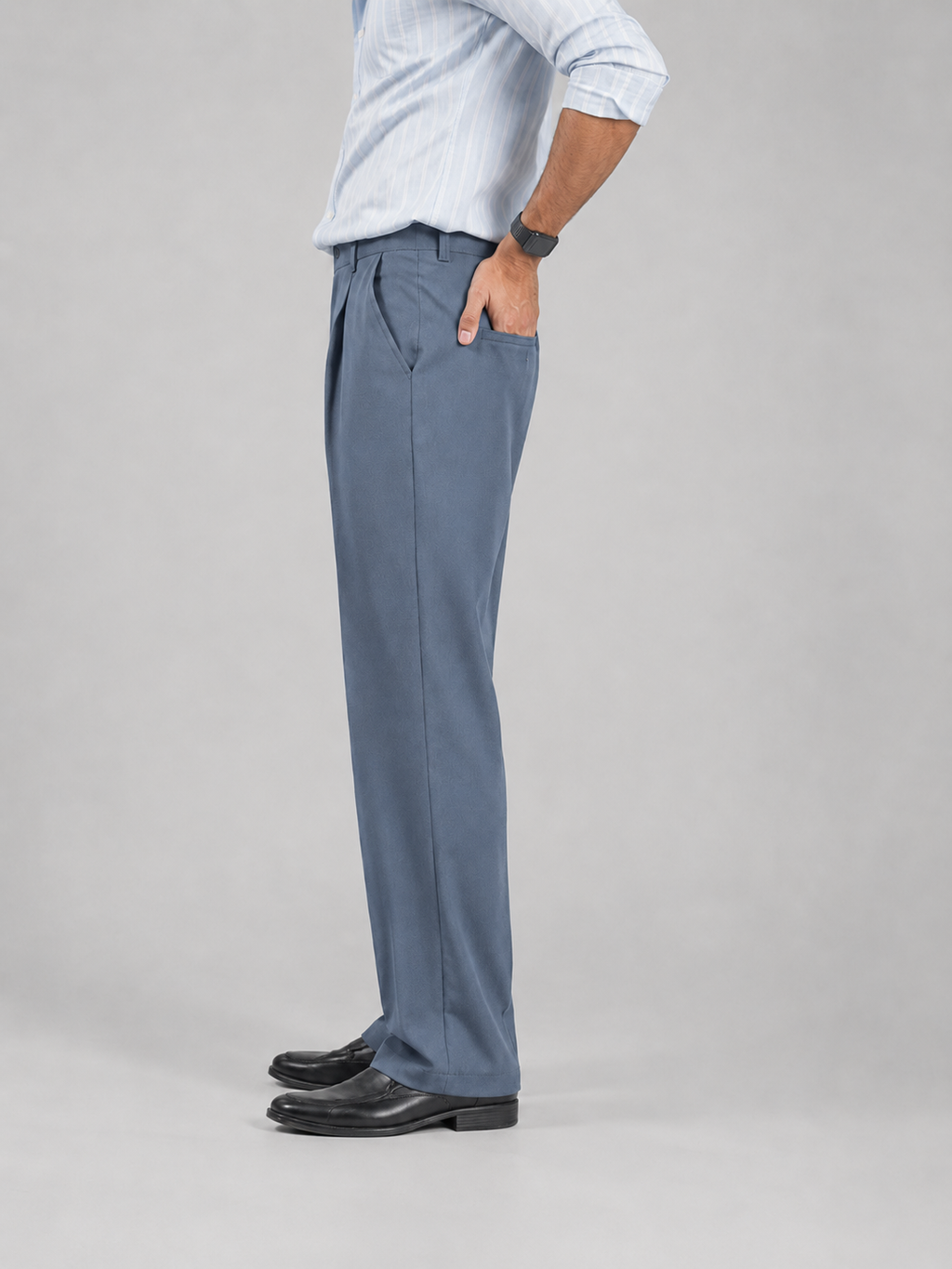 Baggy Formal Pant (Steel Blue)