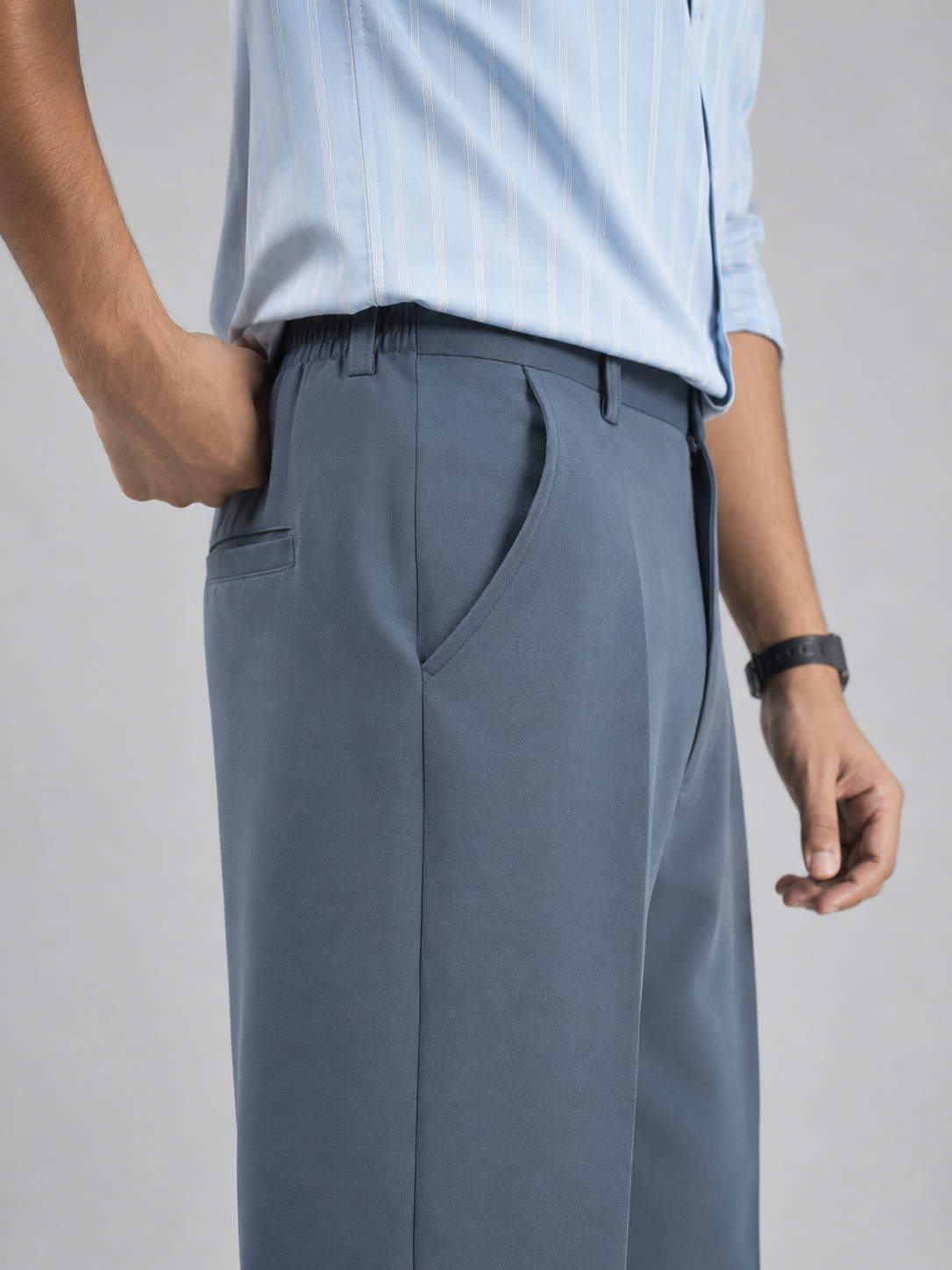 Baggy Formal Pant (Steel Blue)