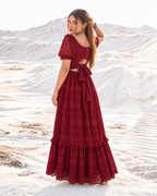 Romantic Lace Gown (Deep Wine)