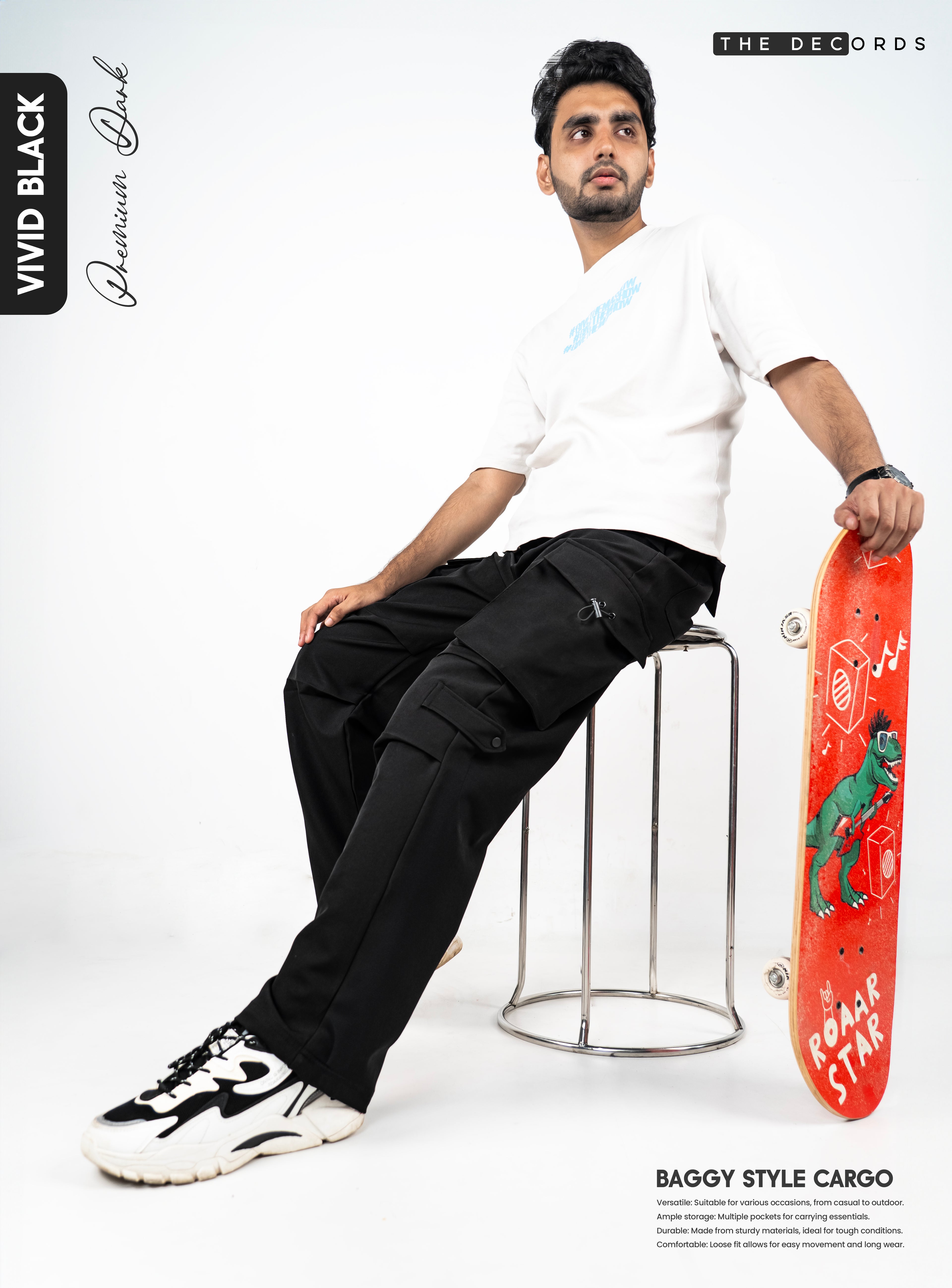 Premium 6 pocket Cargo pant (VIVID BLACK)