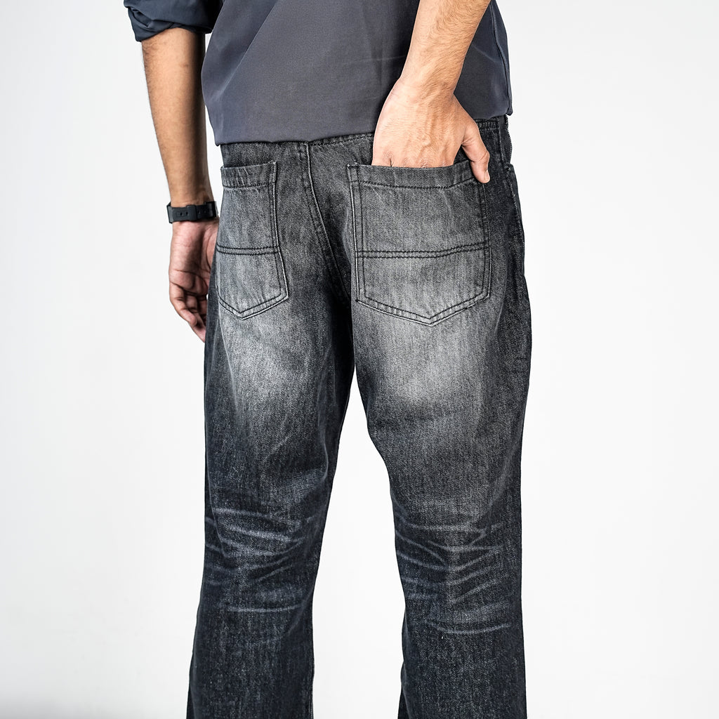 Premium Denim Boot-Cut Pant (Charcoal Black)