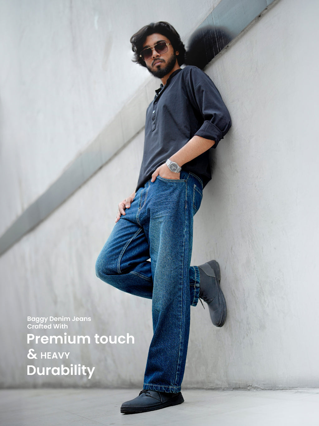 Prime Baggy Denim Pant (Azure Grain Blue)