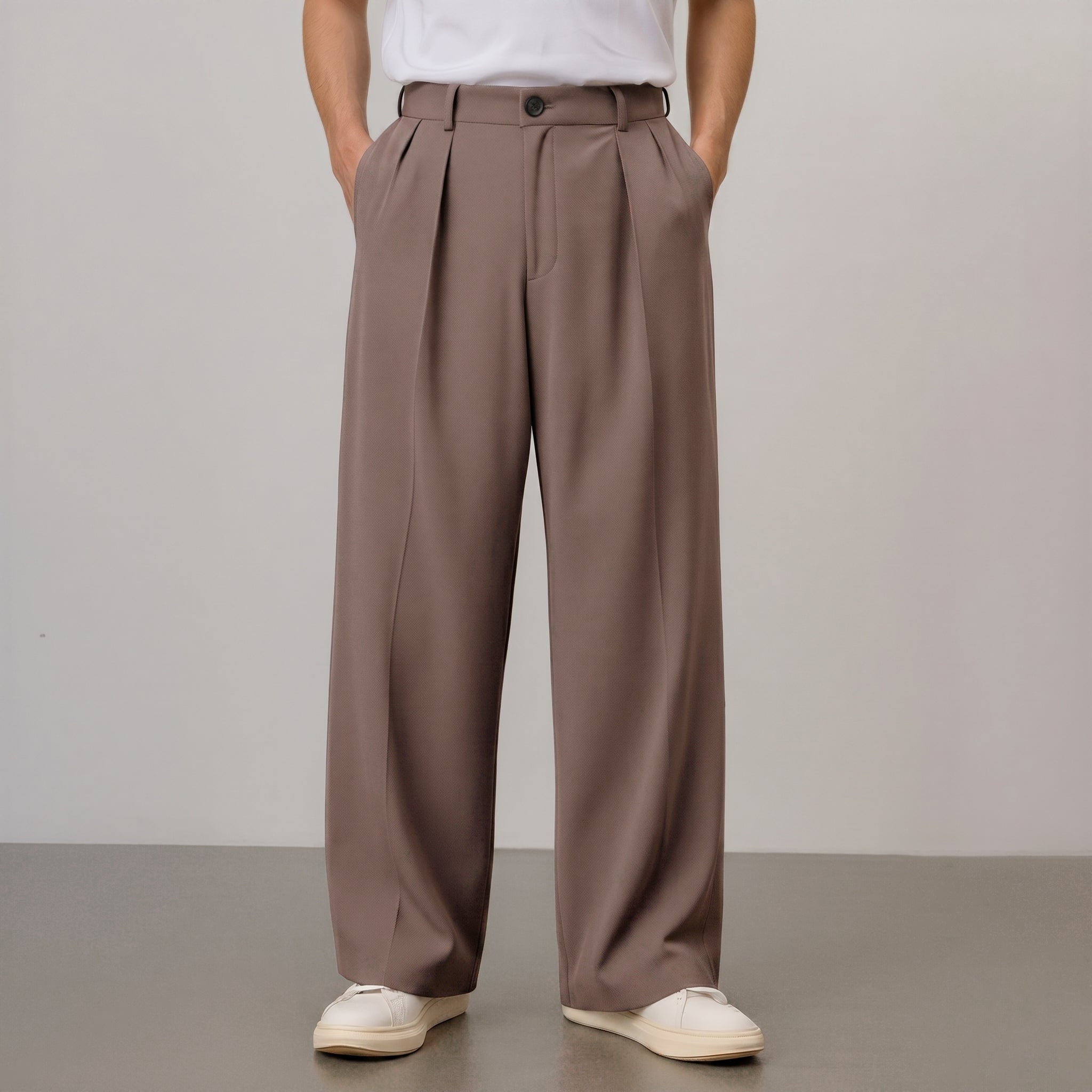 Premium Baggy Formal Pant (Warm Gray)