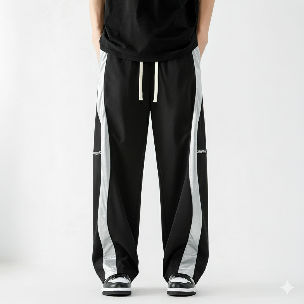 Premium Baggy Contrast trouser (Black)