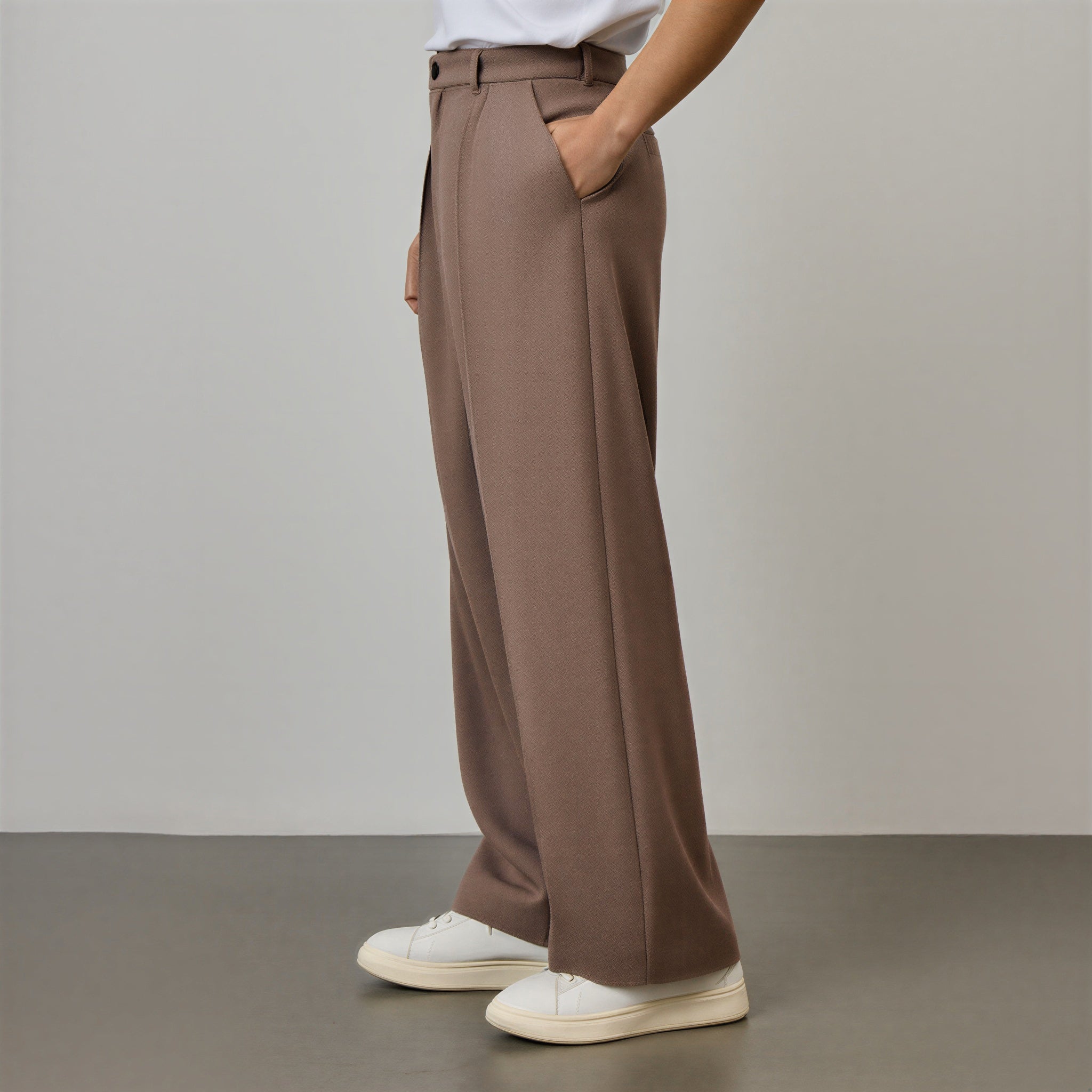 Premium Baggy Formal Pant (Warm Gray)