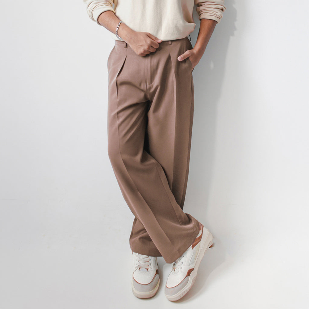 Premium Baggy Formal Pant (Warm Gray)