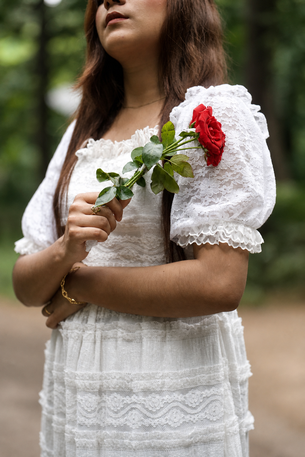 Romantic Lace Gown (Pearl White)